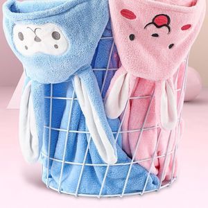 Pinky Bunny Hooded Plush Towel | Animal Kids Bath Robe Blanket